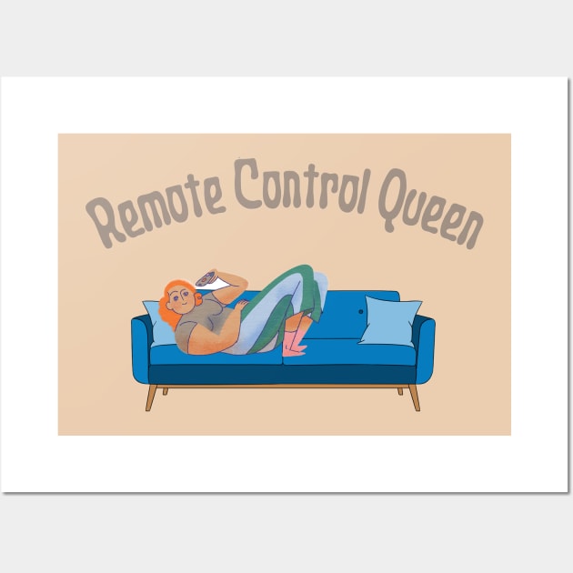 Remote Control Queen, Mothers Day, Funny Gift Wall Art by Peacock-Design